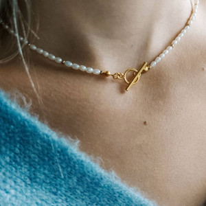 Naszyjnik z naturalnych pereł słodkowodnych