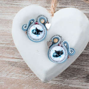 Małe kolczyki sutasz Czarny Kot