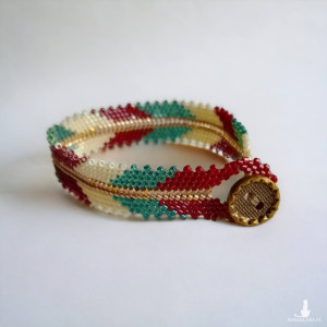 Bransoletka  "kometa" z koralików Miyuki  trójkolorowa