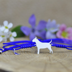 Bullterier - bransoletka z psem, srebro 925