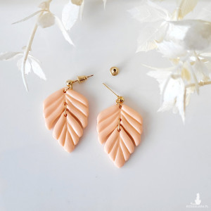 Kolczyki - brzoskwiniowe liście