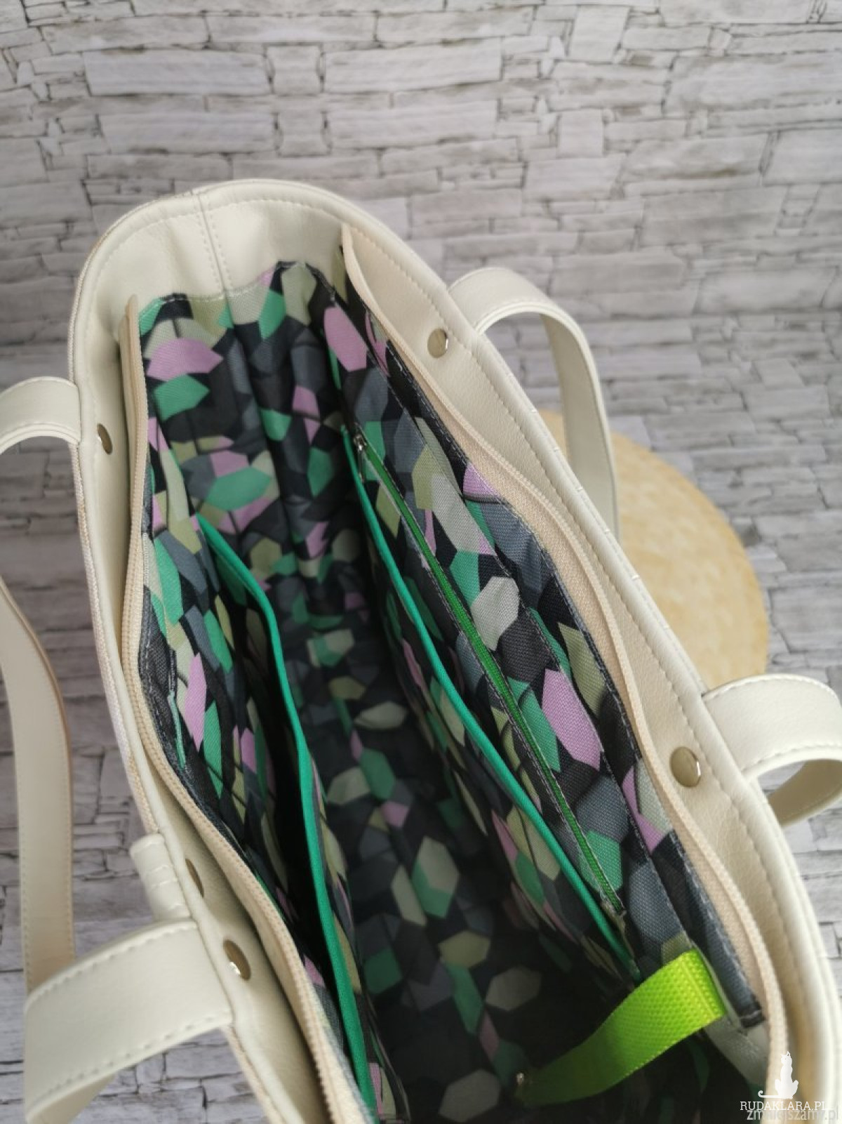 Torebka damska shopper bag torebka na ramię zamykana - pejzaż