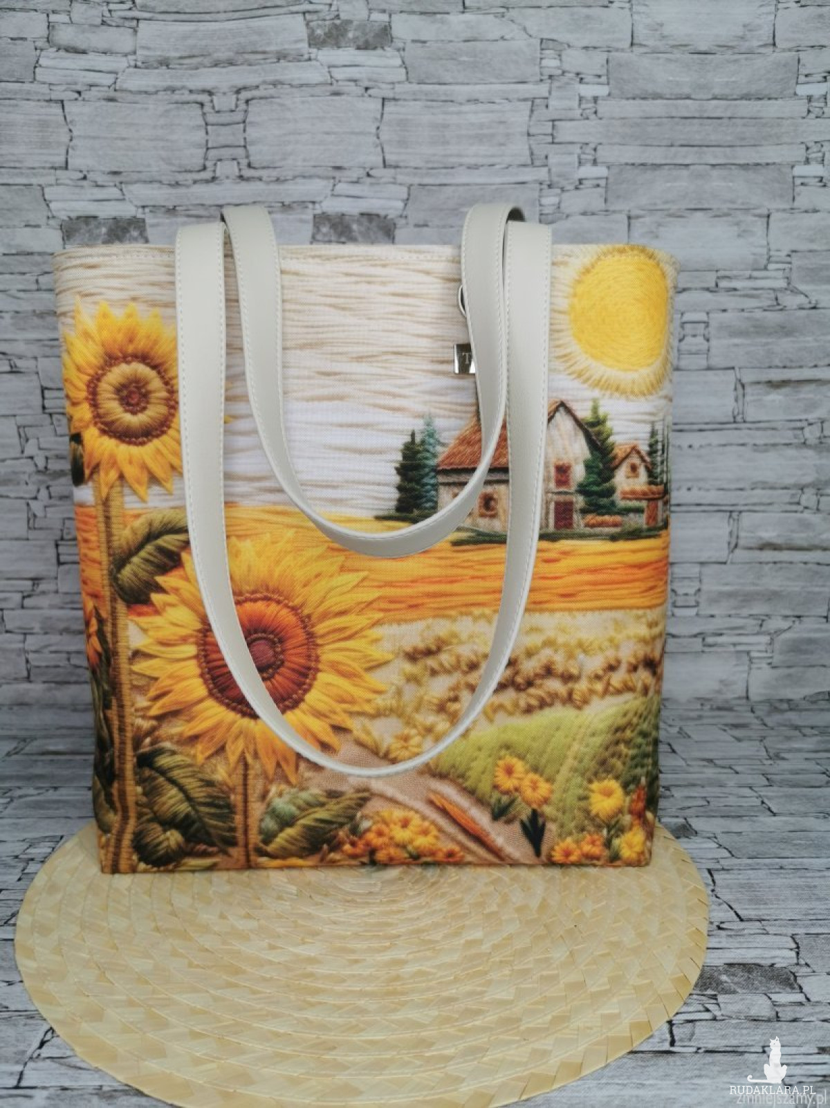 Torebka damska shopper bag torebka na ramię zamykana - pejzaż