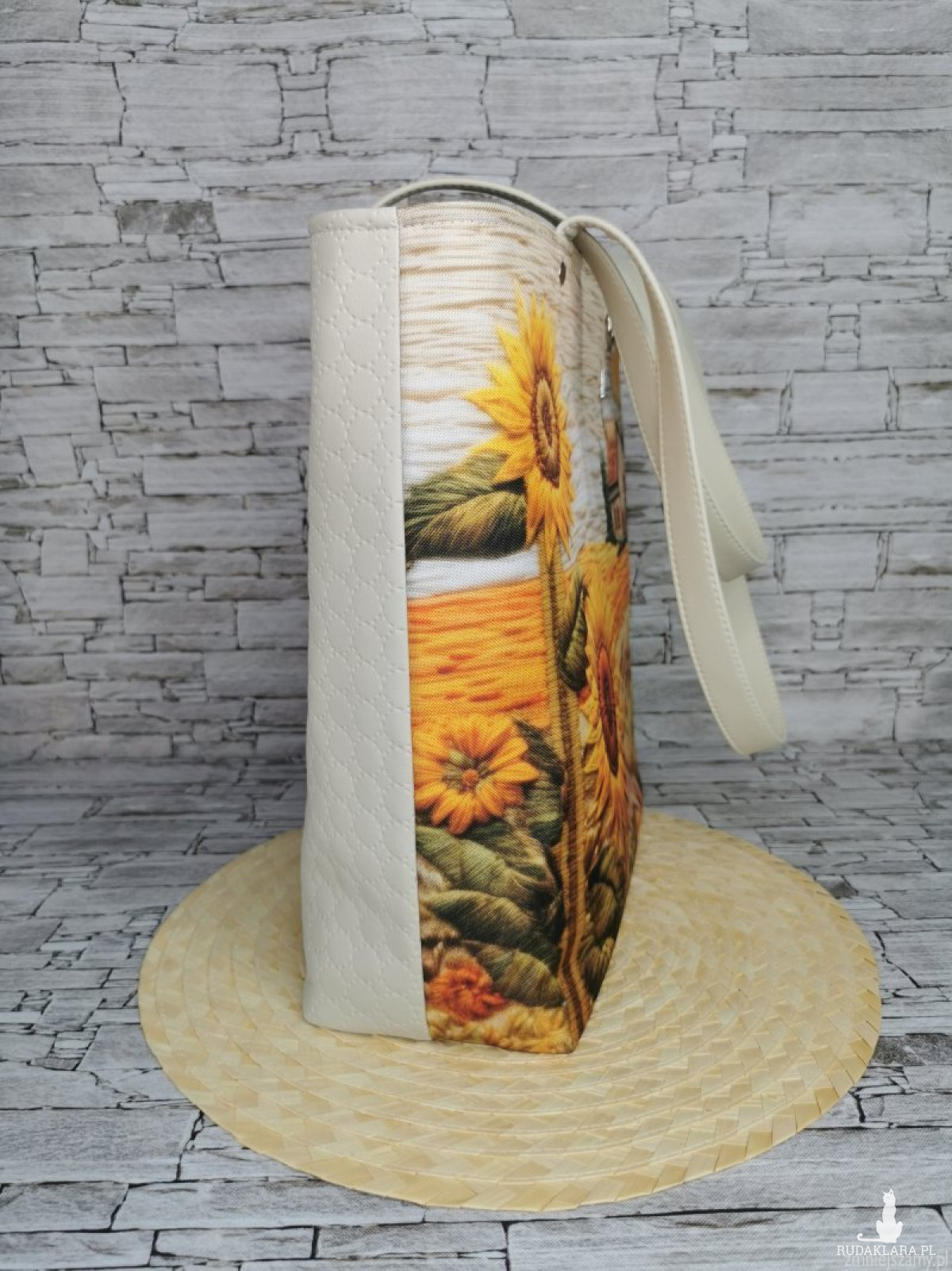 Torebka damska shopper bag torebka na ramię zamykana - pejzaż