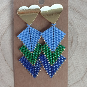 Kolczyki trójkątne z koralików Miyuki