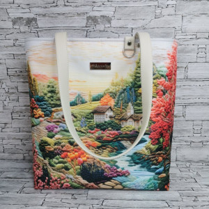 Torebka damska shopper bag torebka na ramię zamykana - pejzaż 2