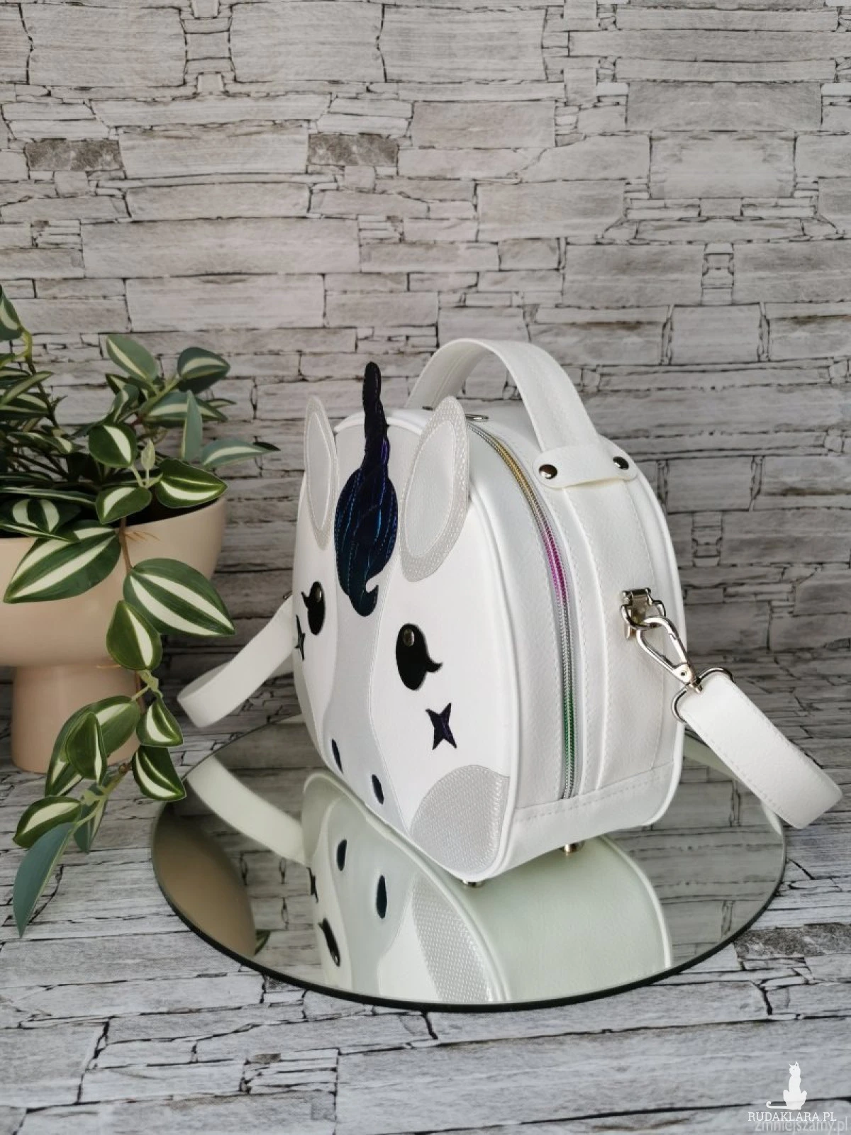 Torebka damska torebka na ramię  kuferek  - jednorożec