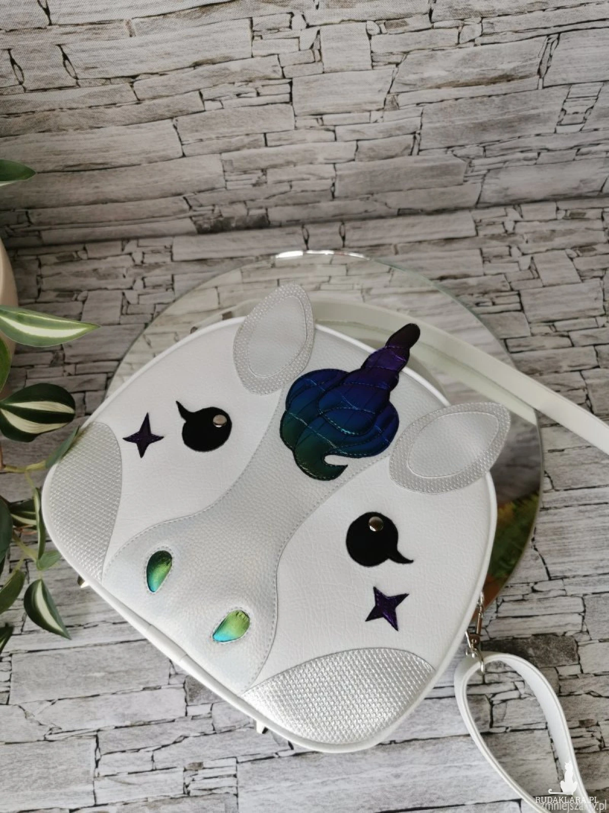 Torebka damska torebka na ramię  kuferek  - jednorożec