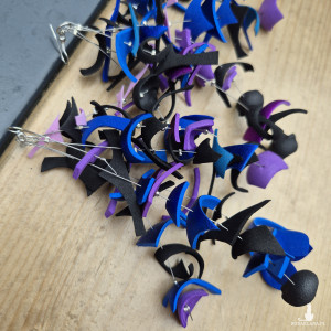 Kolczyki  kwiaty   lekkie chabrowe