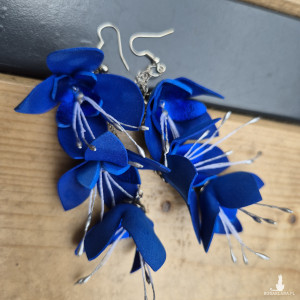 Kolczyki  kwiaty   lekkie chabrowe