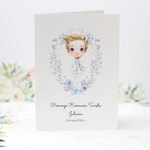 #3 Personalizowana kartka na komunię dla chłopca