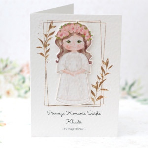 #6 Personalizowana kartka na komunię dla dziewczynki
