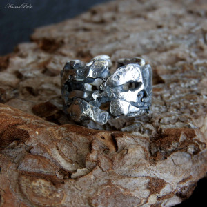 Obrączka srebrna ażurowa rozmiar 14