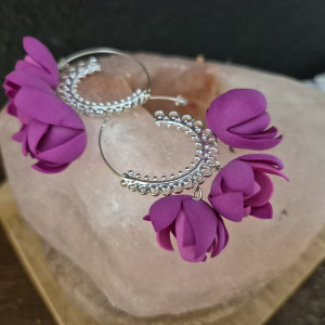 Kolczyki  orientalne kwiaty   lekkie