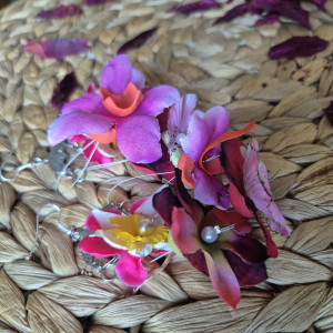 Kolczyki  orientalne kwiaty   lekkie