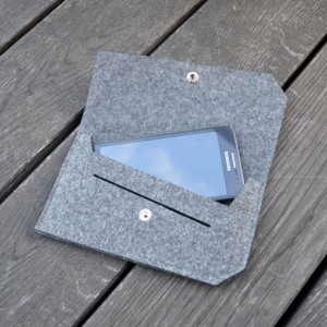 Etui z filcu na telefon do torebki - szary