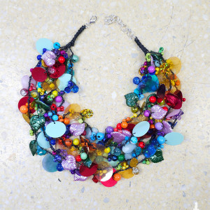 6268 kolorowy, tęczowy naszyjnik; kolia