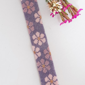 Bransoletka kwiatowa liliowa