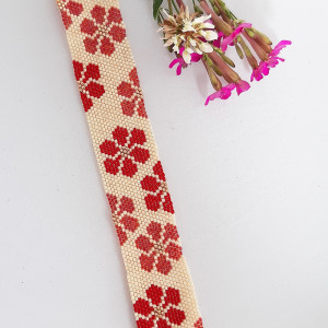 Bransoletka kwiatowa kremowa