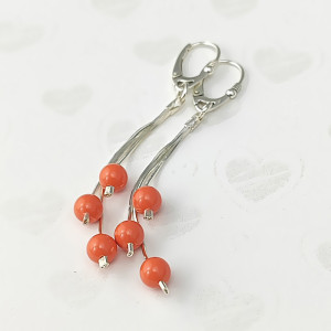 Kolczyki Swarovski coral