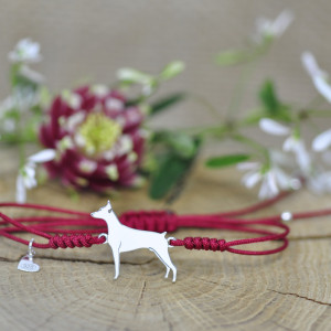 Doberman / Pinczer - bransoletka z psem, srebro 925