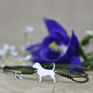 Beagle - bransoletka z psem, srebro 925