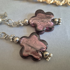 Klipsy fioletowe kwiaty