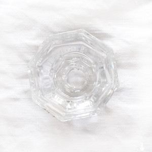 vintage świecznik ze szkła, szklany świecznik, octime świecznik, luminarc świecznik, pojedynczy świecznik szklany