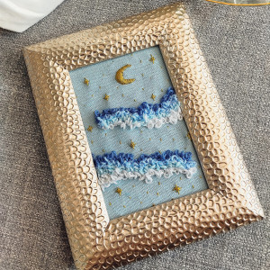 Haft w ramce "Rozgwieżdżone niebo" Haftowany obrazek