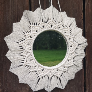 Mandala w kolorze naturalnym z lusterkiem