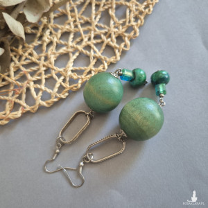 Kolczyki  etno  drewniane