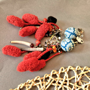 Klipsy czerwone boho