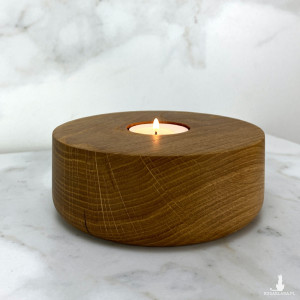 Duży świecznik dębowy na tealight