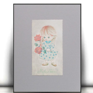 retro plakat A4, vintage plakat A4, dziewczynka plakat na ścianę, vintage obrazek z dziewczynką, retro obrazek dziewczynka