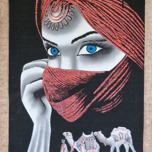 Papirus, Beduinka, 40x60cm, Oryginalny 100%, Egipt, papier papirusowy