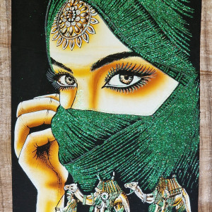 Papirus, Beduinka, 40x60 cm, Oryginalny 100%, Egipt, Obraz, papier papirusowy