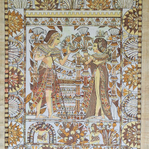 Papirus, Historia Małżeństwa, 40x60 cm, Oryginalny 100%, Egipt, Obraz, papier papirusowy