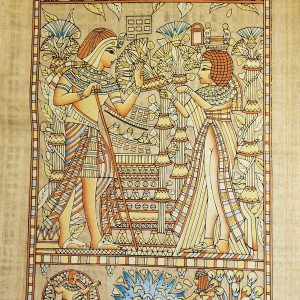 Papirus, Historia Małżeństwa, 65x90cm, Oryginalny 100%, Egipt, Obraz, papier papirusowy