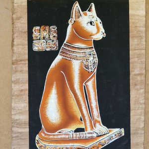 Papirus, Egipski Kot, 30x40cm, Oryginalny 100%, Egipt, Obraz, papier papirusowy