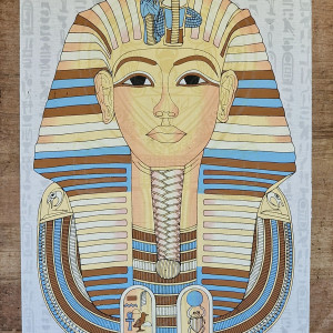 Papirus, Tutanchamon, 30x40cm, Oryginalny 100%, Starożytny Egipt, Obraz