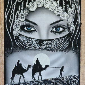 Papirus, Beduinka, 30x40cm, Oryginalny 100%, Egipt, Obraz, papier papirusowy