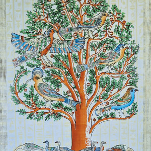 Papirus, Drzewo Życia, 30x40cm, Oryginalny 100%, Egipt, Obraz, papier papirusowy