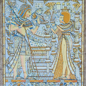 Papirus, Historia Miłości, 30x40cm, Oryginalny 100%, Starożytny Egipt, Obraz