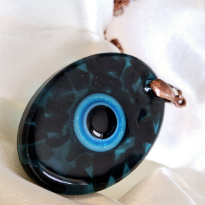 Obsydian Oko Proroka Ochrona Energetyczna Naszyjnik Kamienie Mocy Wisiorek G'E'S