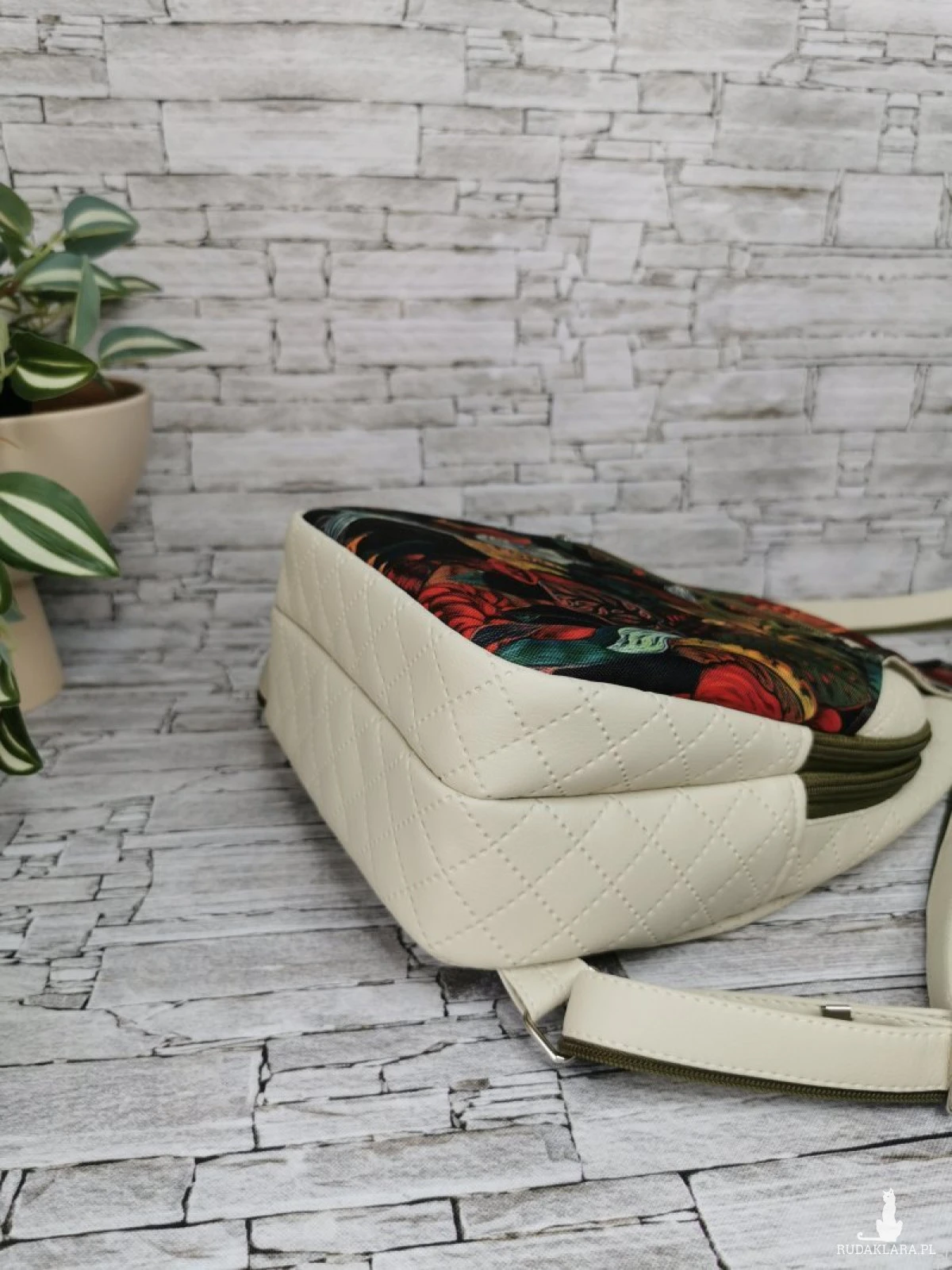 Plecak damski dwukomorowy  na jedno ramię - ogród by forest forever