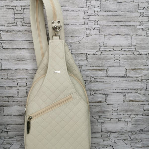 Plecak damski dwukomorowy  na jedno ramię  ecru