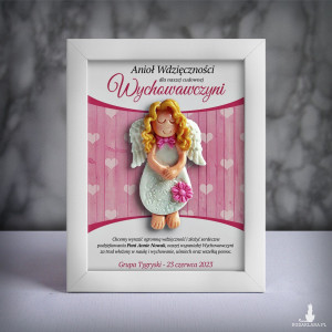 Ramka z aniołkiem - prezent dla wychowawczyni na zakończenie roku