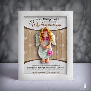 Ramka z aniołkiem - prezent dla wychowawczyni na zakończenie roku