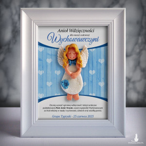 Ramka z aniołkiem - prezent dla wychowawczyni na zakończenie roku