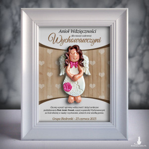 Ramka z aniołkiem - prezent dla wychowawczyni na zakończenie roku
